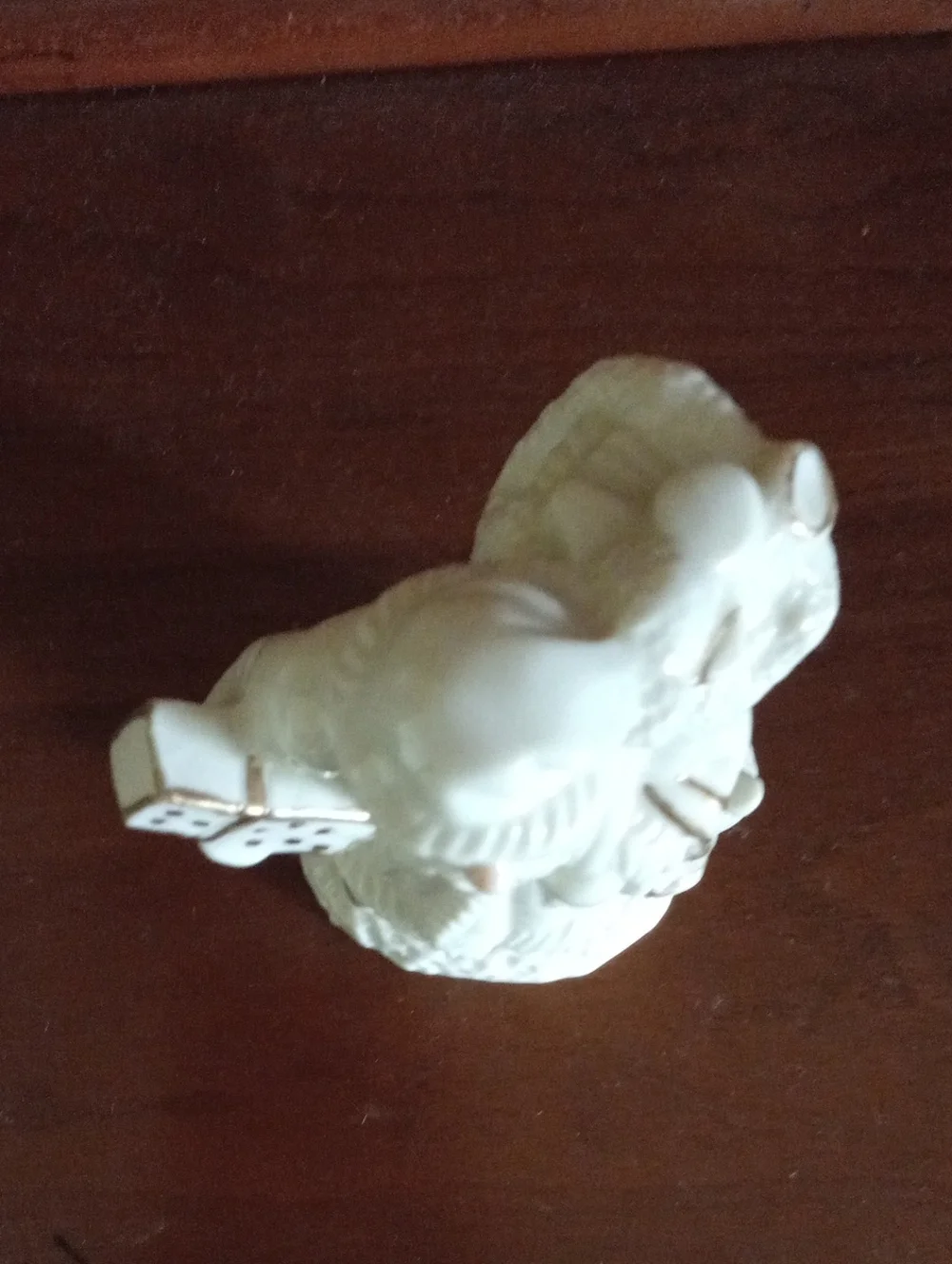 White and Gold Ceramic Santa Claus Figurine Holiday Decor
